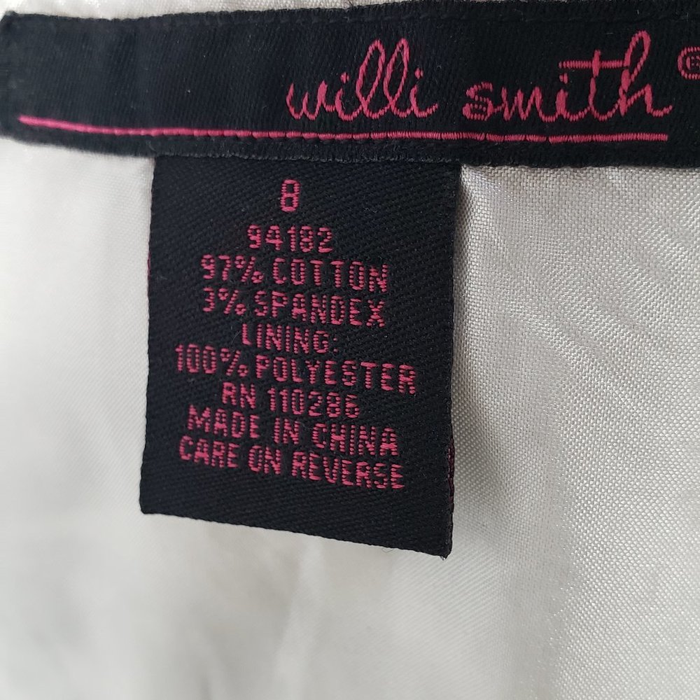 Willie Smith Strapless Tropical Dress  Size 8 White with Green Floral - Picture 5 of 12